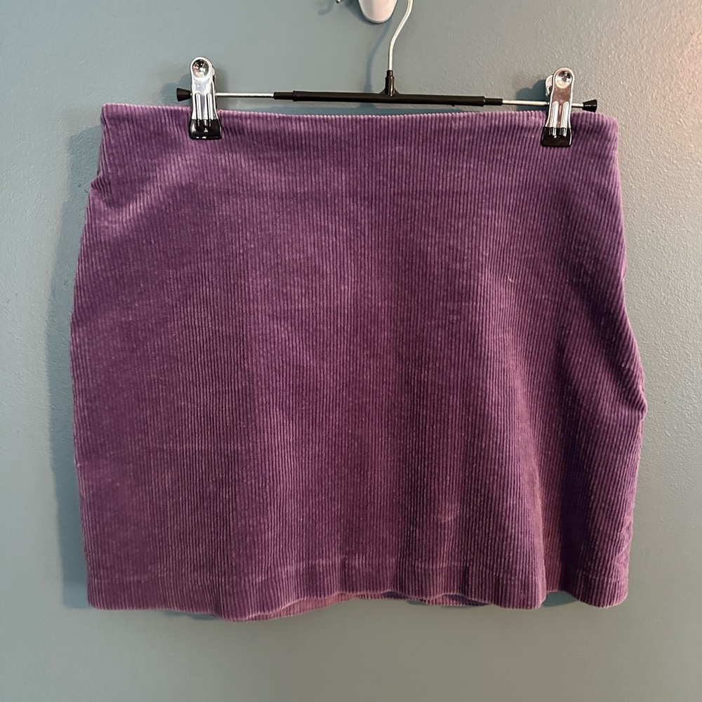 Purple Mini Skirt Corduroy GREY LAB Violet Skirt Sz M
